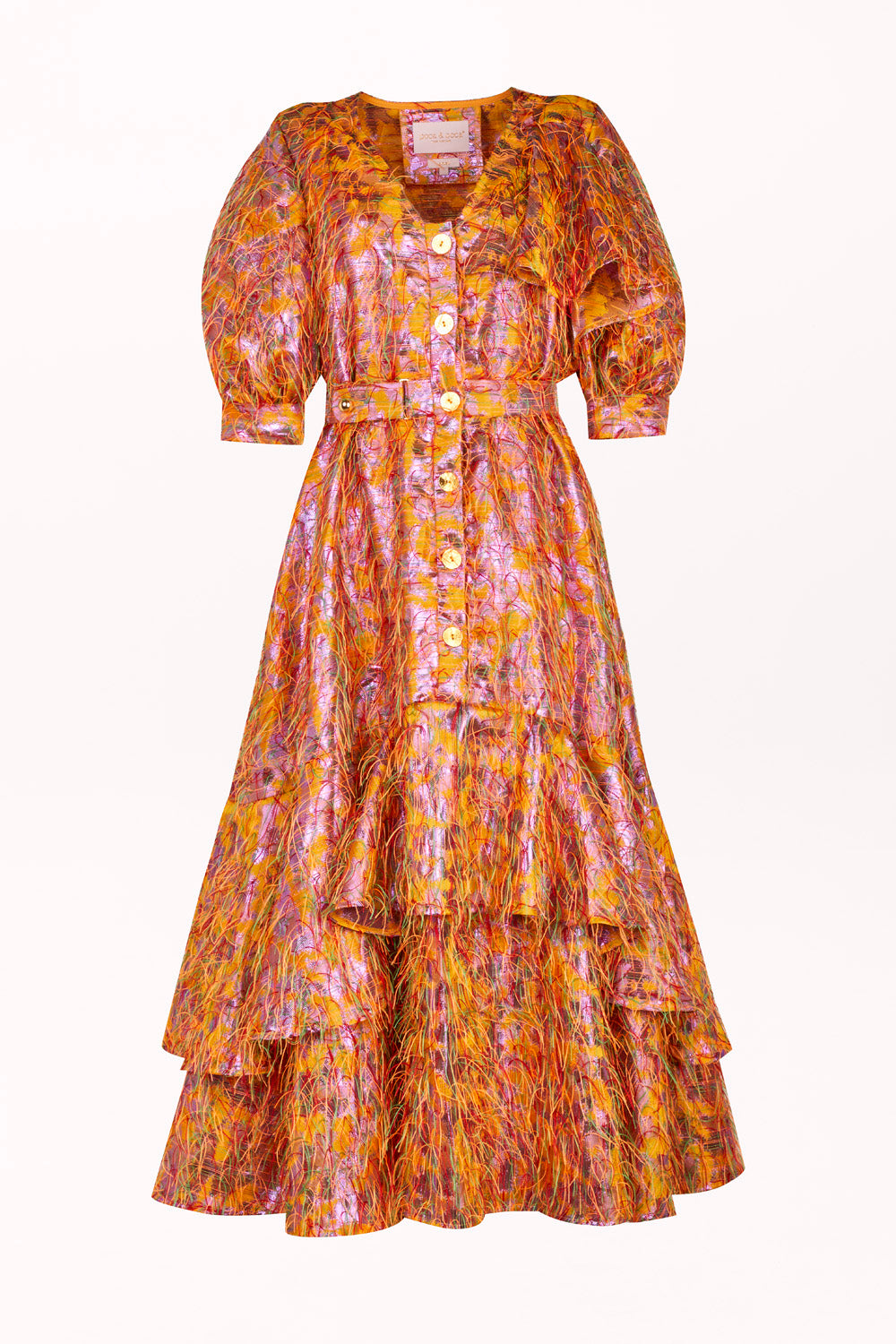 SHORT-SLEEVE DRESS WITH RUFFLES