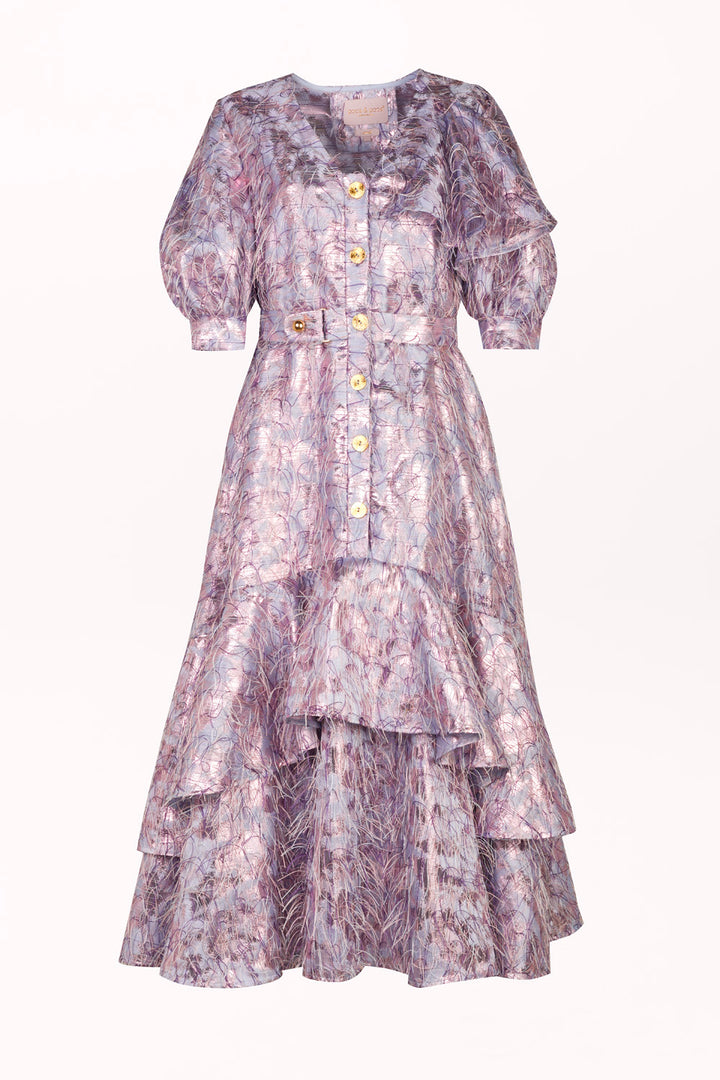SHORT-SLEEVE DRESS WITH RUFFLES