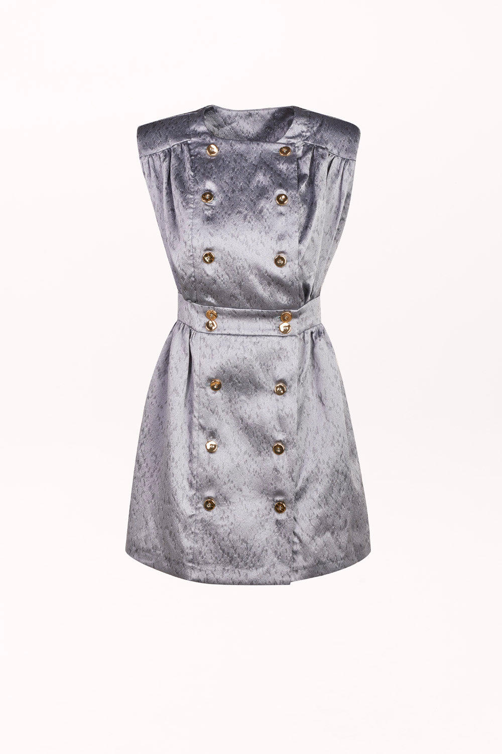 DOUBLE-BREASTED BLOUSE WITH SHOULDER PADS