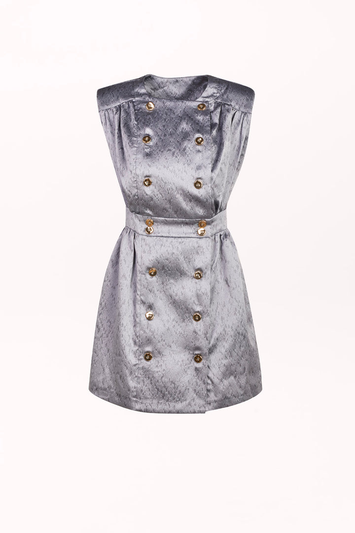 DOUBLE-BREASTED BLOUSE WITH SHOULDER PADS