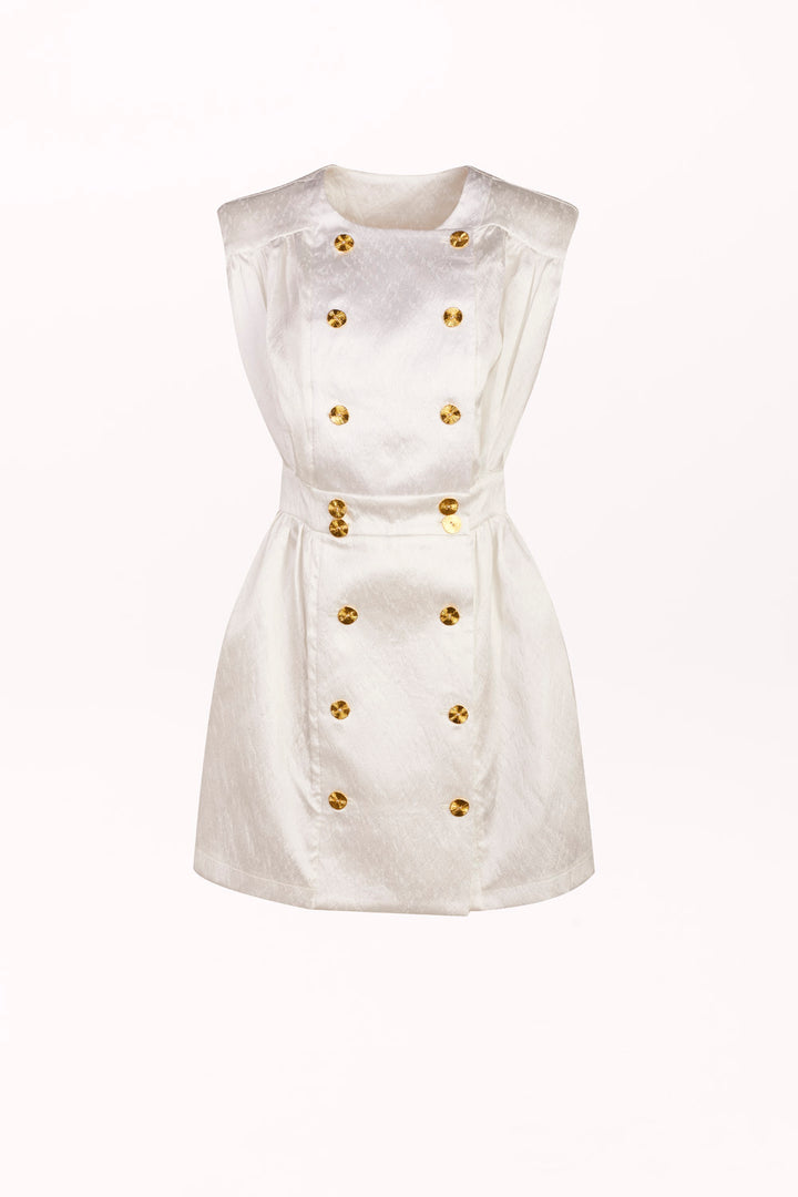 DOUBLE-BREASTED BLOUSE WITH SHOULDER PADS