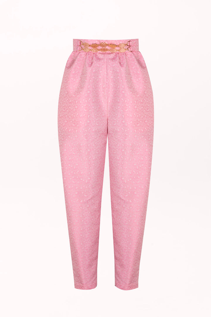 CIGARETTE TROUSERS WITH A DECORATIVE BELT