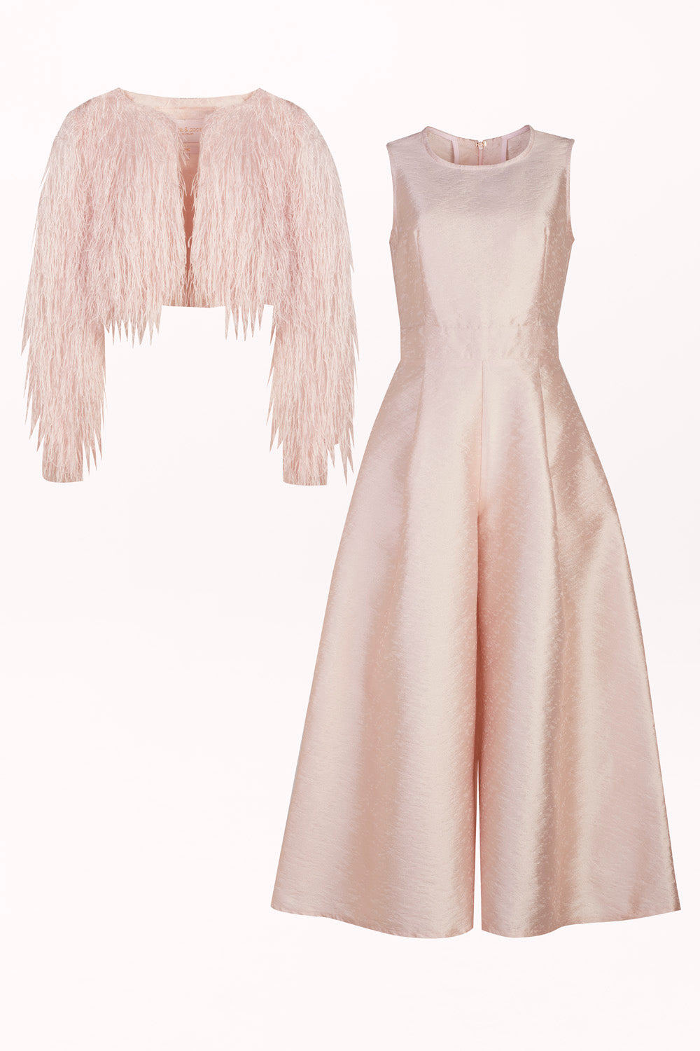 JUMPSUIT WITH OVERLAY AND WIDE LEGS
