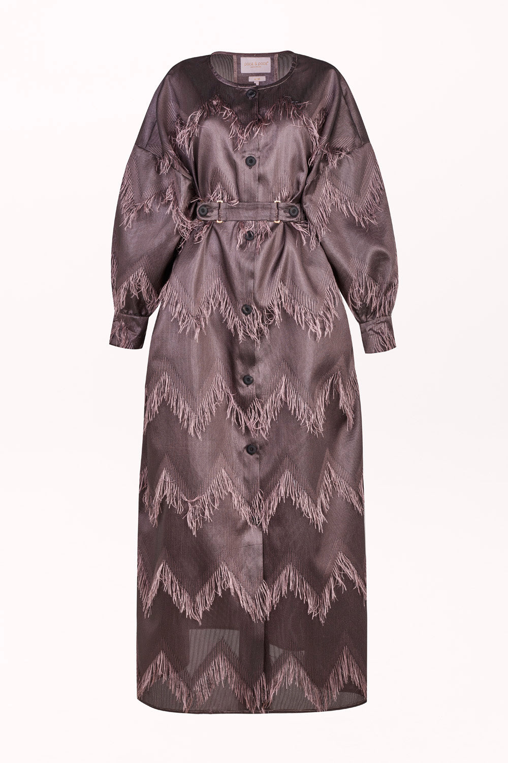 BUTTON-FRONT DRESS WITH LONG SLEEVES
