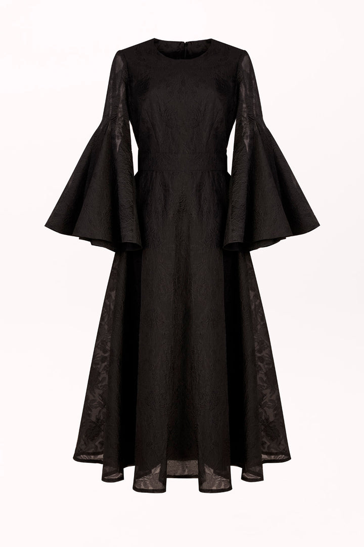 DRESS WITH FLARED SLEEVES