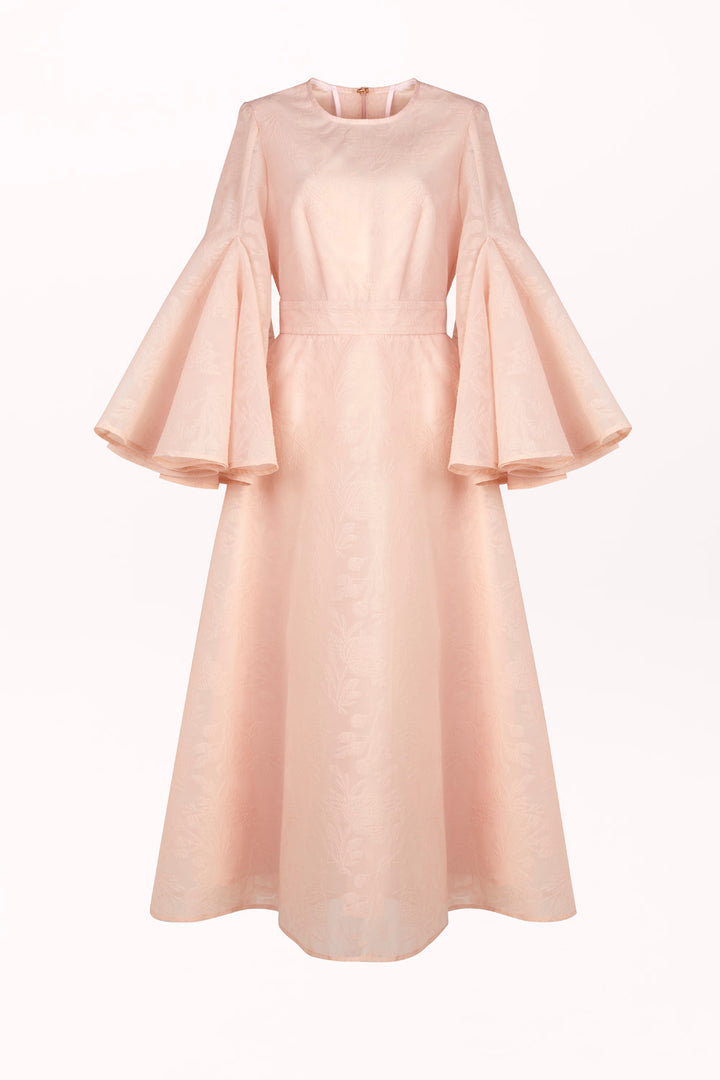 DRESS WITH FLARED SLEEVES