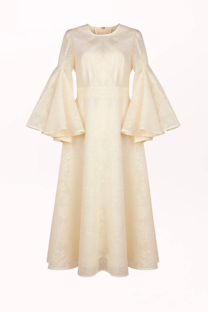 DRESS WITH FLARED SLEEVES