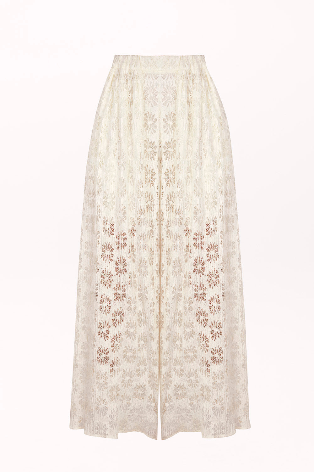 WIDE-LEG LACE PANTS