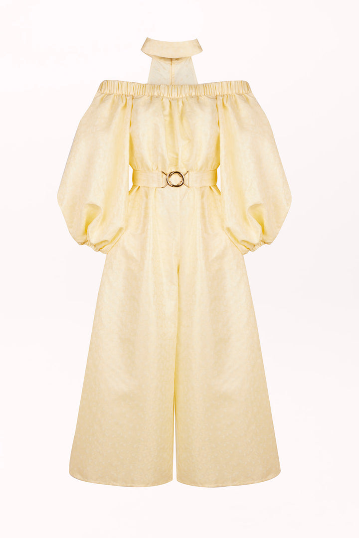 JUMPSUIT WITH OFF-SHOULDER NECKLINE AND CHOKER