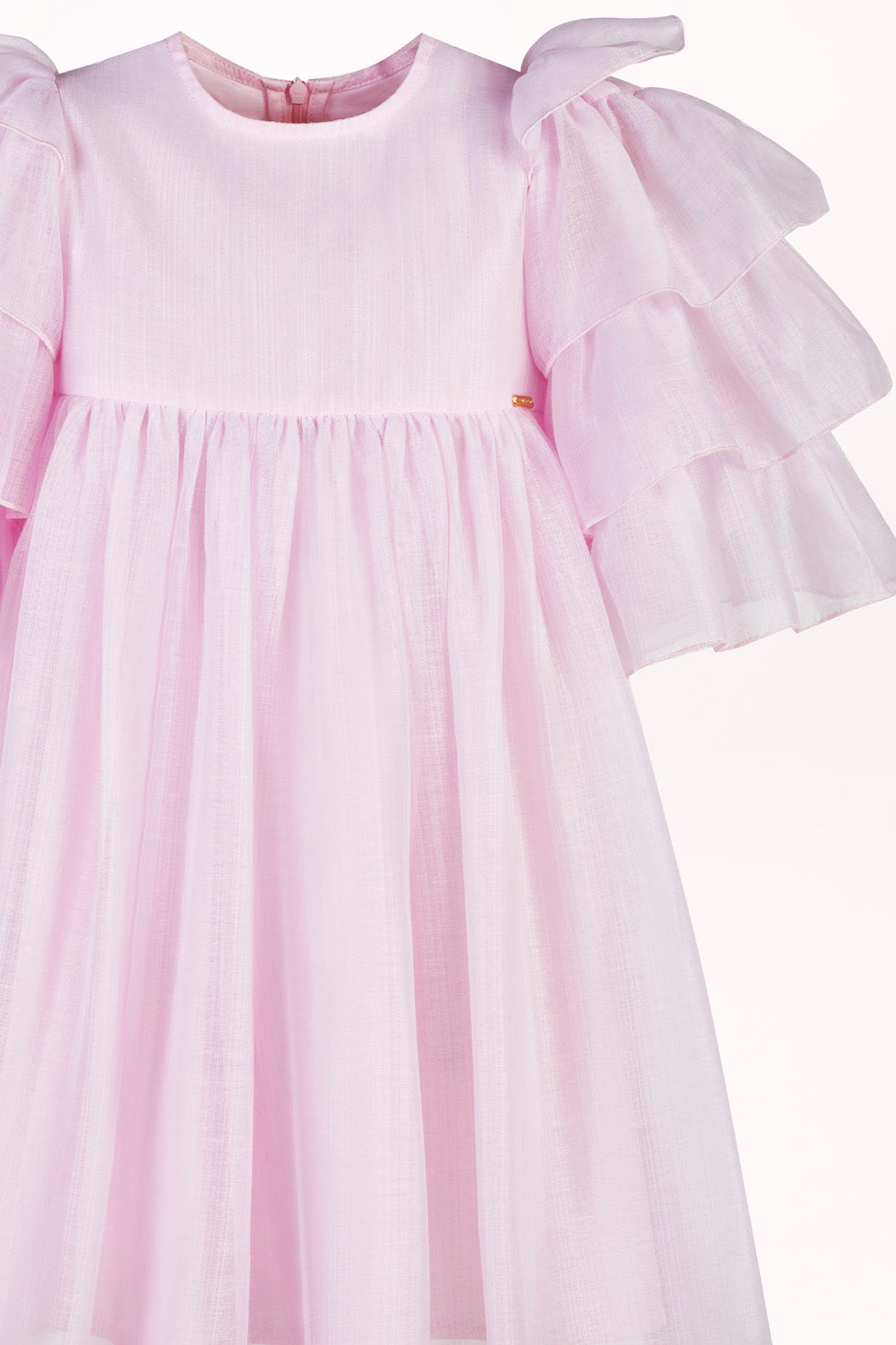 DRESS WITH RUFFLED SLEEVES