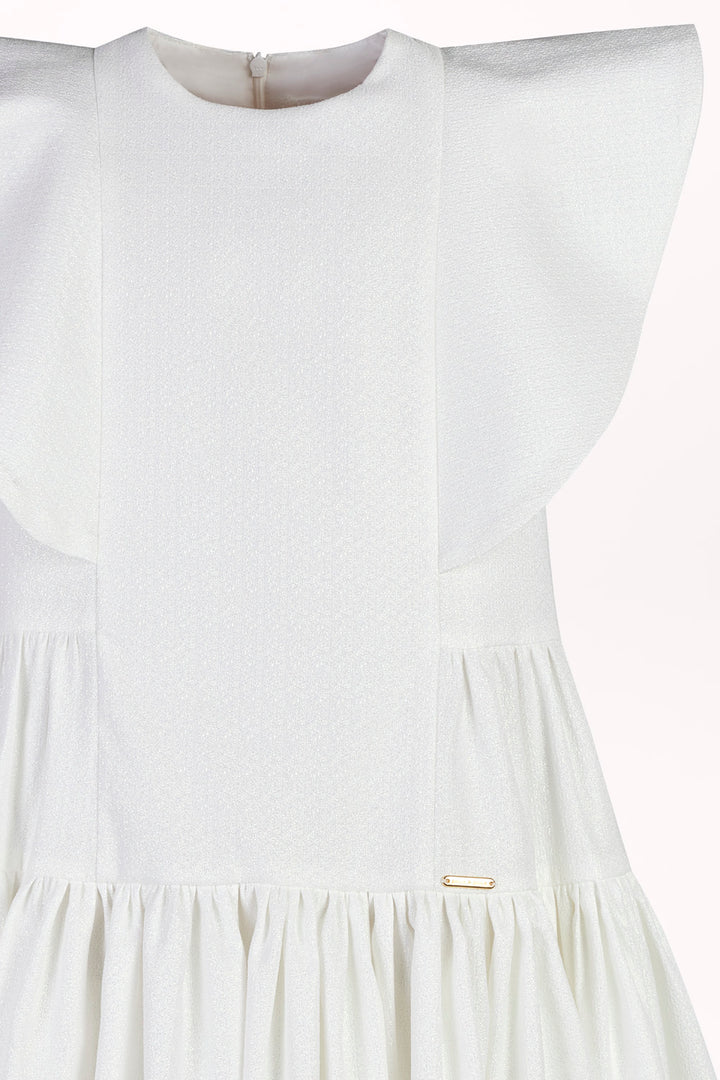 FLARED DRESS WITH A RUFFLE