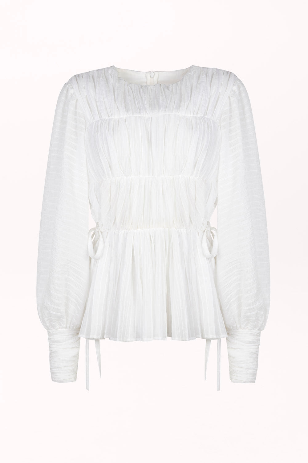 CRINKLED BLOUSE WITH SIDE TIES