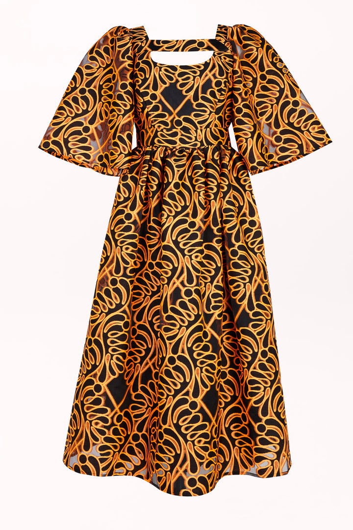 DRESS IN OPENWORK FABRIC WITH A BACK CUT-OUT