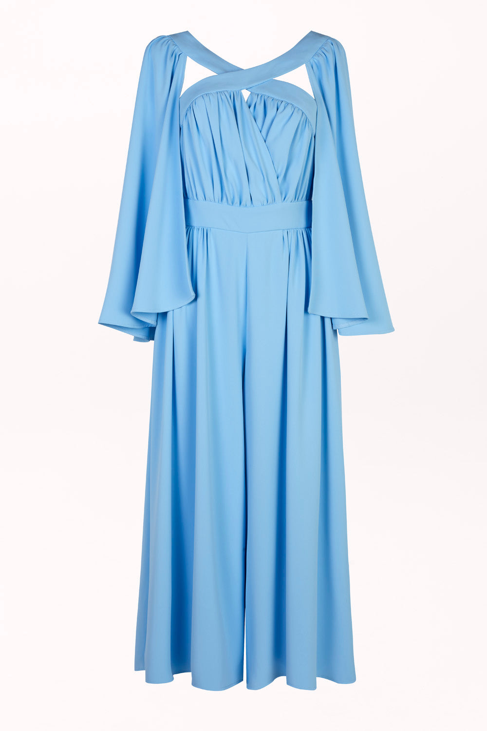 WIDE-LEG JUMPSUIT WITH CROSS NECK