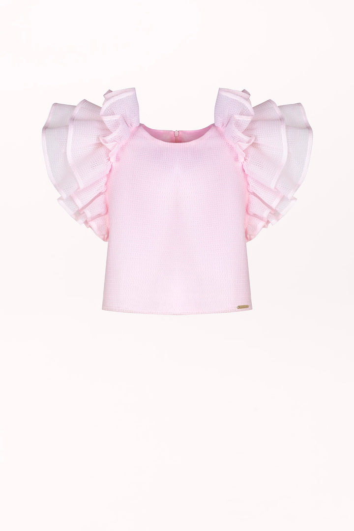 BLOUSE WITH FRILLS ON THE SHOULDER