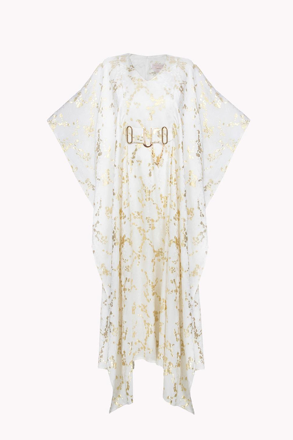 DRESS WITH METALLIC THREAD