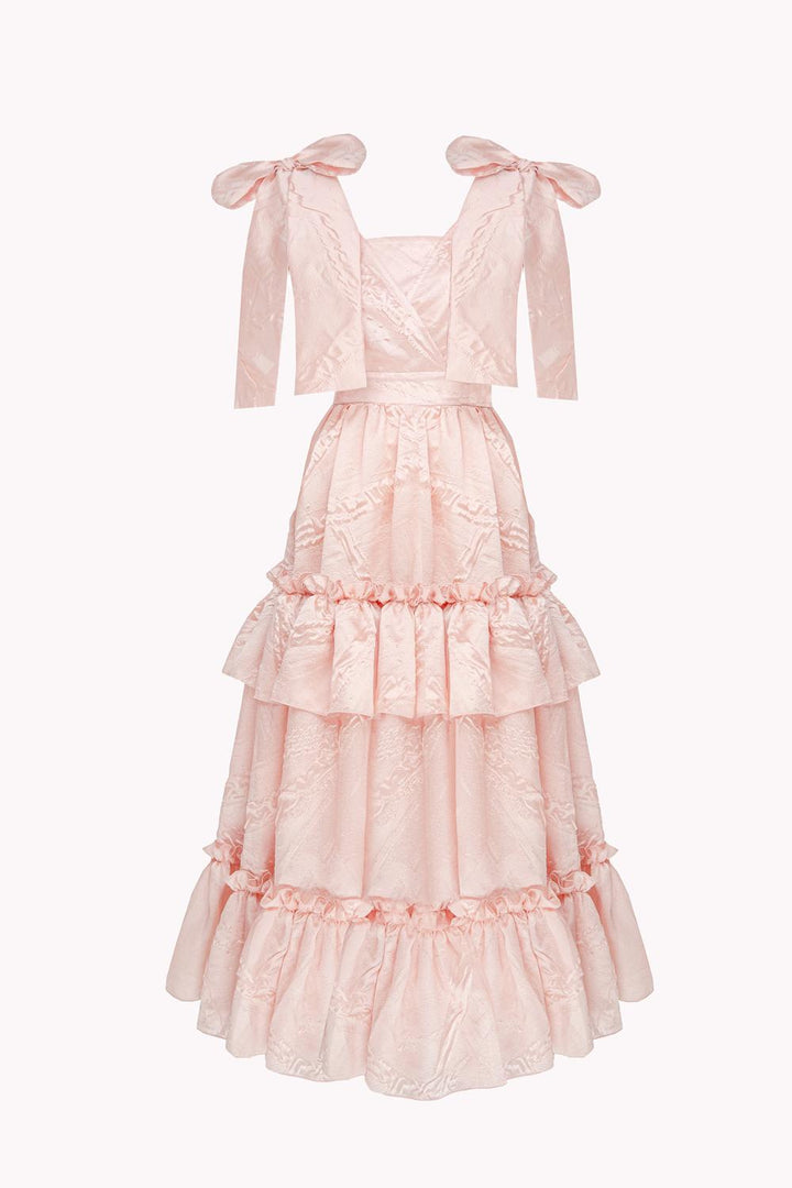 DRESS WITH BOWS ON THE SHOULDER