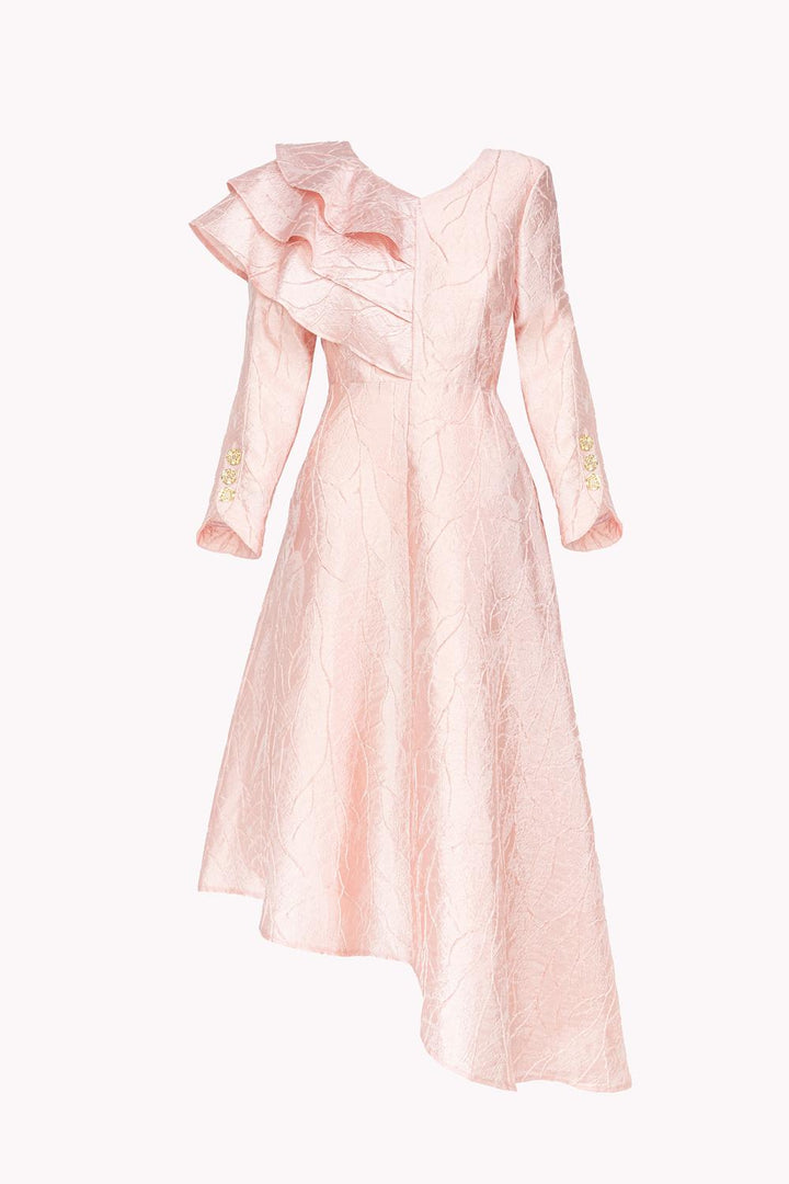 ASYMMETRICAL DRESS WITH LONG SLEEVES