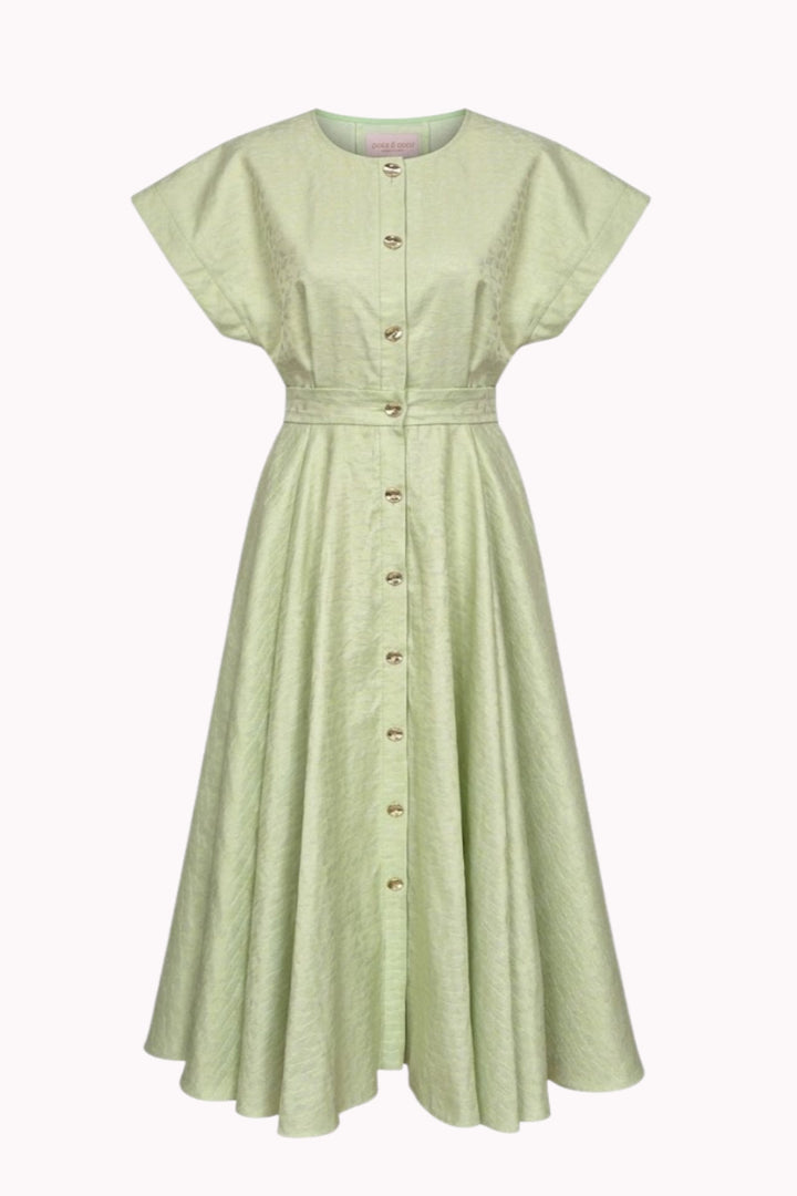 CYNTIA BUTTON-FRONT DRESS