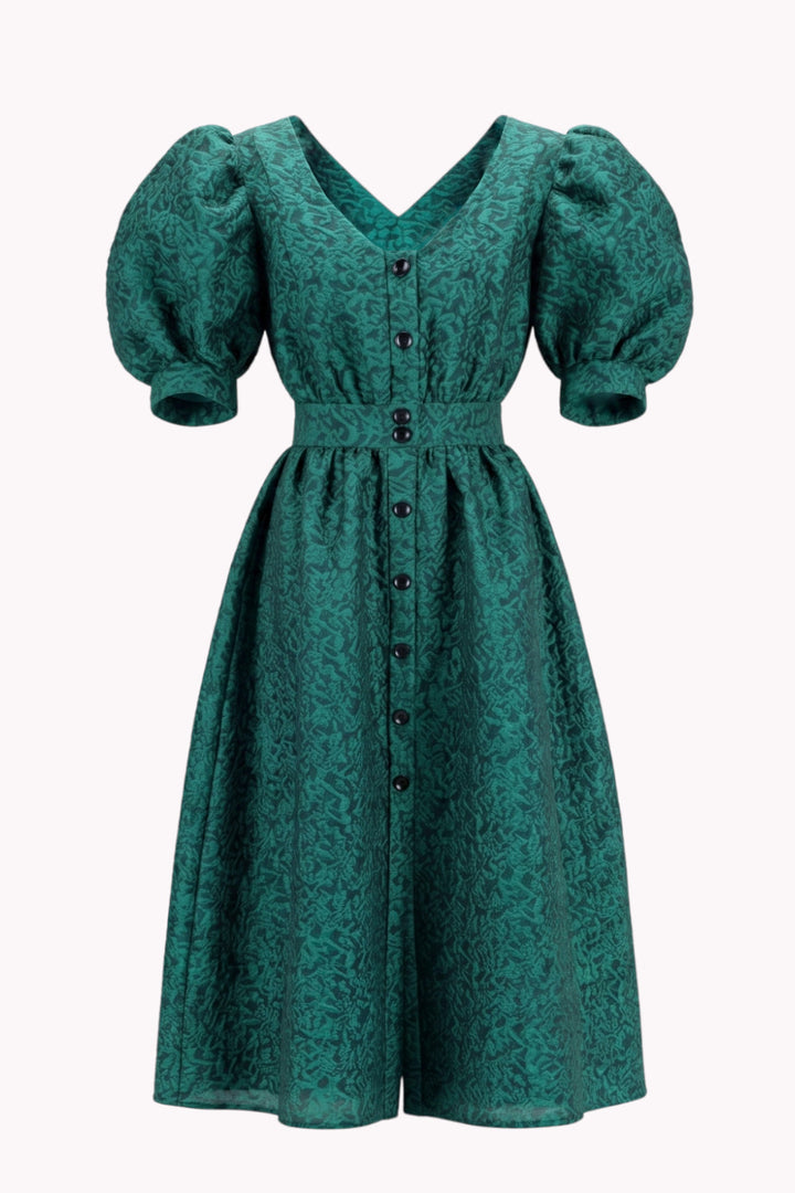 TAMARA DRESS WITH SHORT PUFF SLEEVES